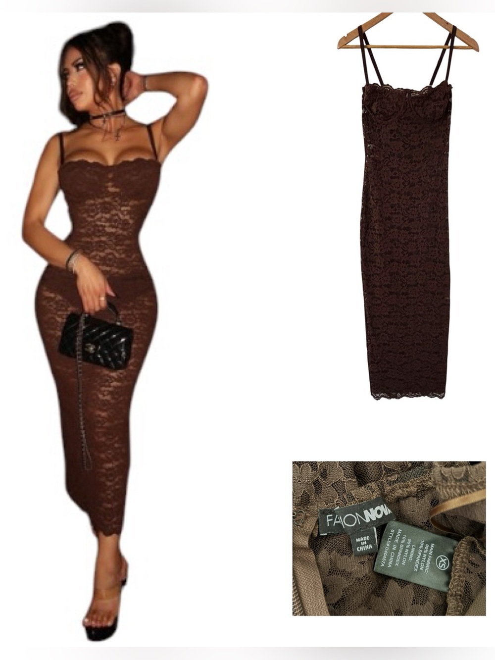 Fashion Nova Lilie Lace Maxi Dress